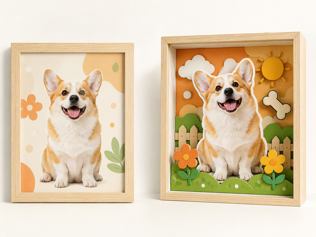 3D Pet Portrait vs. Traditional Pet Portrait: What’s the Difference?
