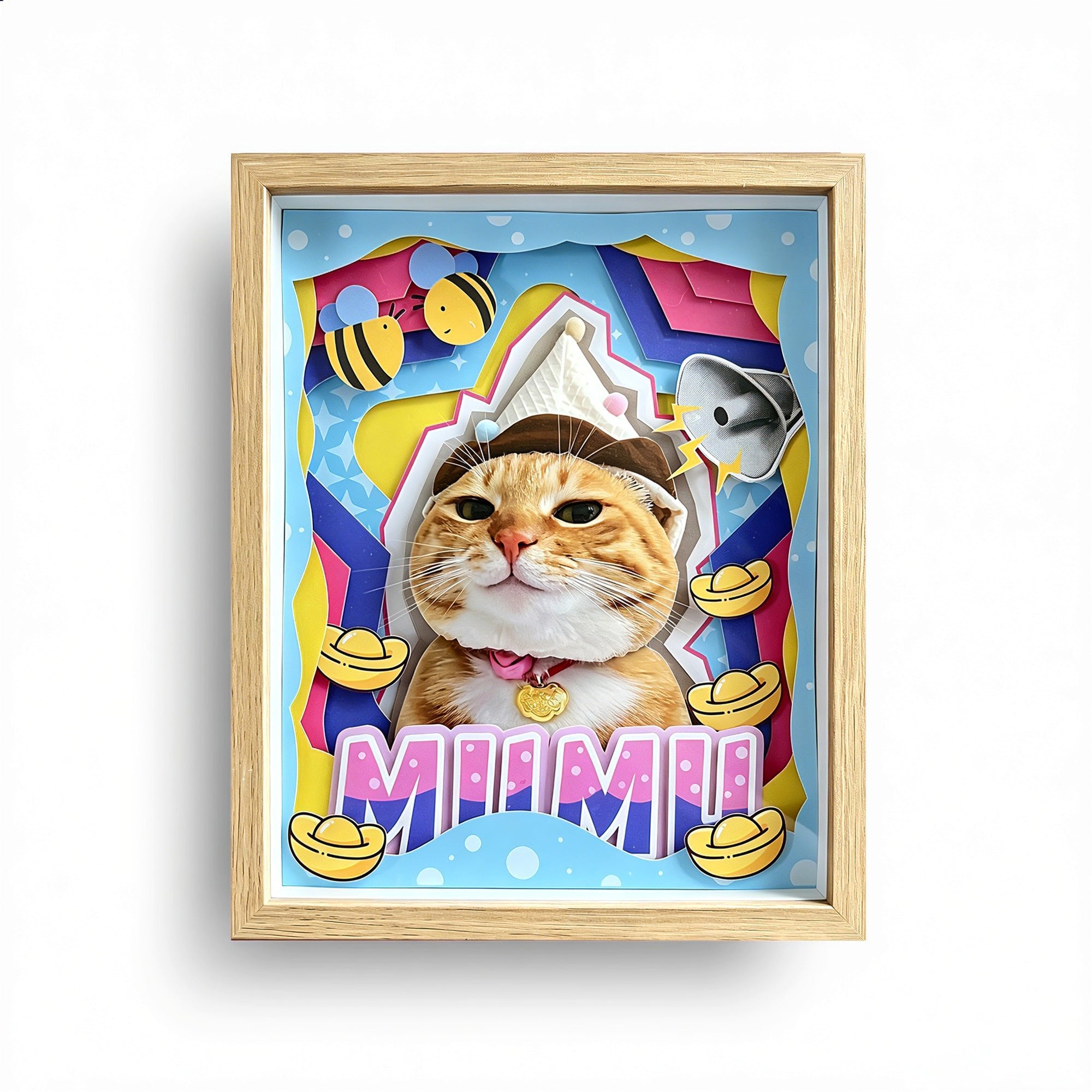Custom 3D Cat Portrait Shadow Box Collection | MooWeeStudio