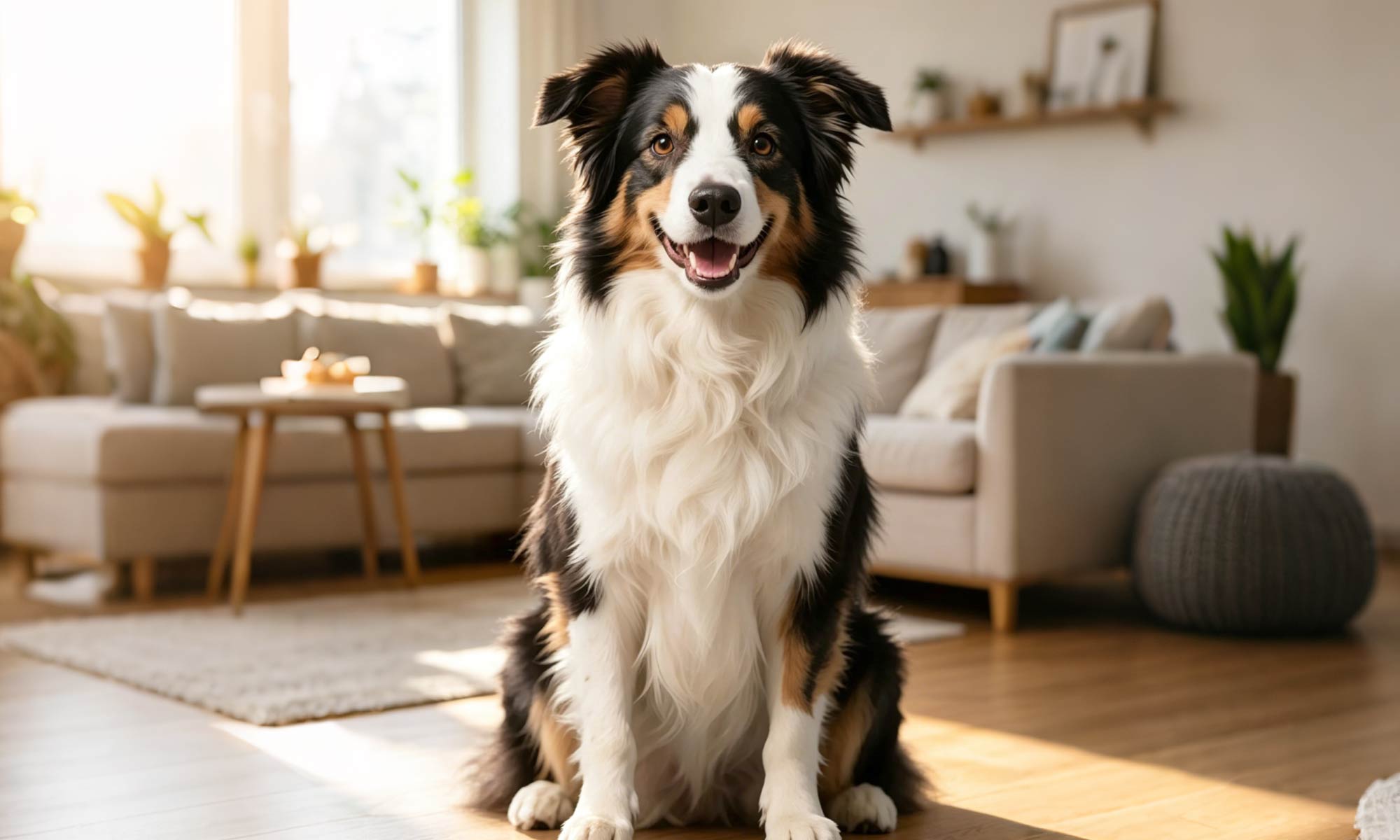 Sample Australian Shepherd photo used to demonstrate a custom pet memorial design
