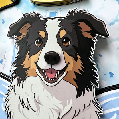 Custom 3D Dog Memorial Shadow Box — Personalized Angel Pet Portrait Gift custom pet portrait - MooWeeStudio