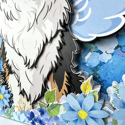 Custom 3D Dog Memorial Shadow Box — Personalized Angel Pet Portrait Gift custom pet portrait - MooWeeStudio