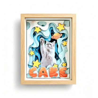 Custom 3D Pet Portrait Shadow Box | Handcrafted Paper Art Gift custom pet portrait - MooWeeStudio