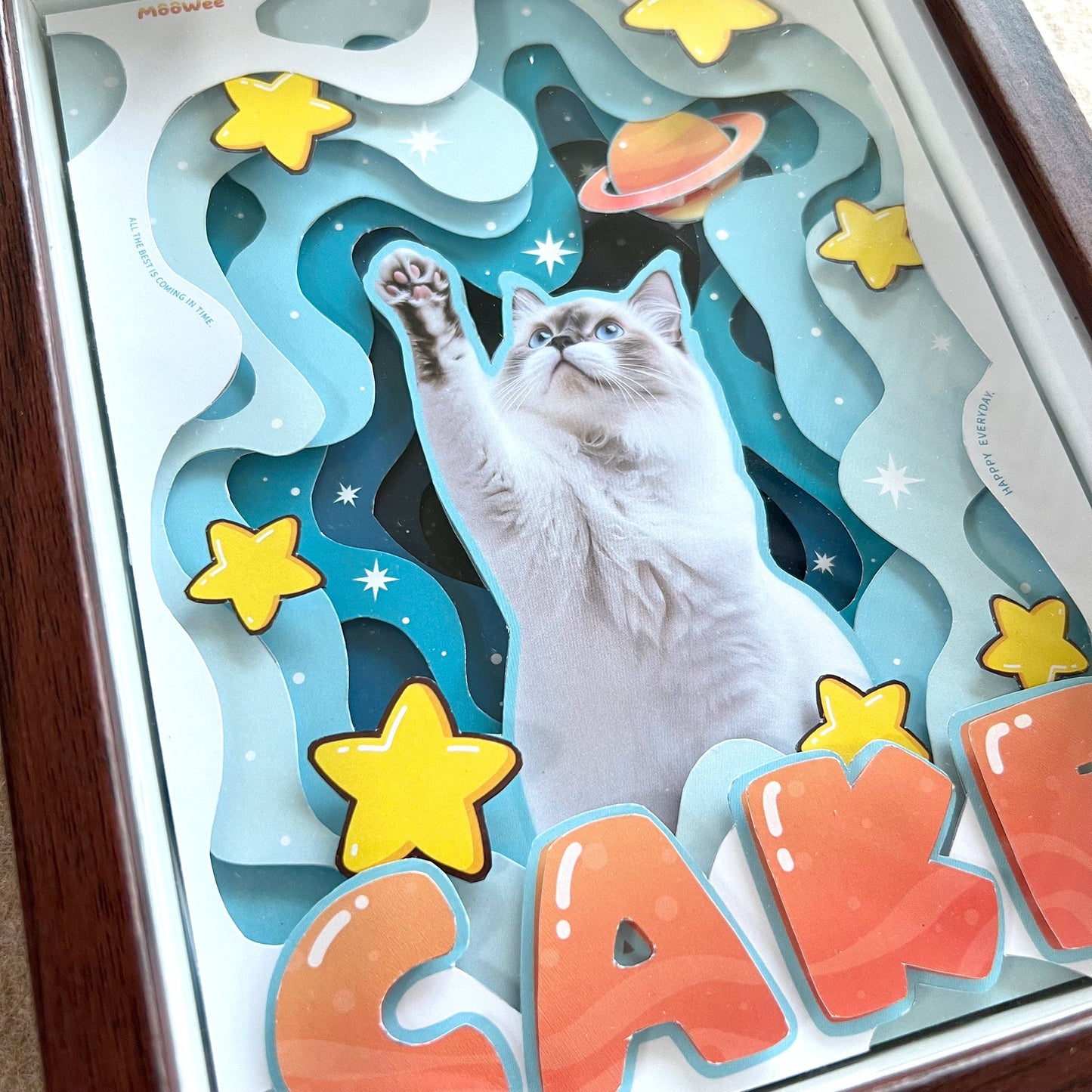 Custom 3D Pet Portrait Shadow Box | Handcrafted Paper Art Gift custom pet portrait - MooWeeStudio