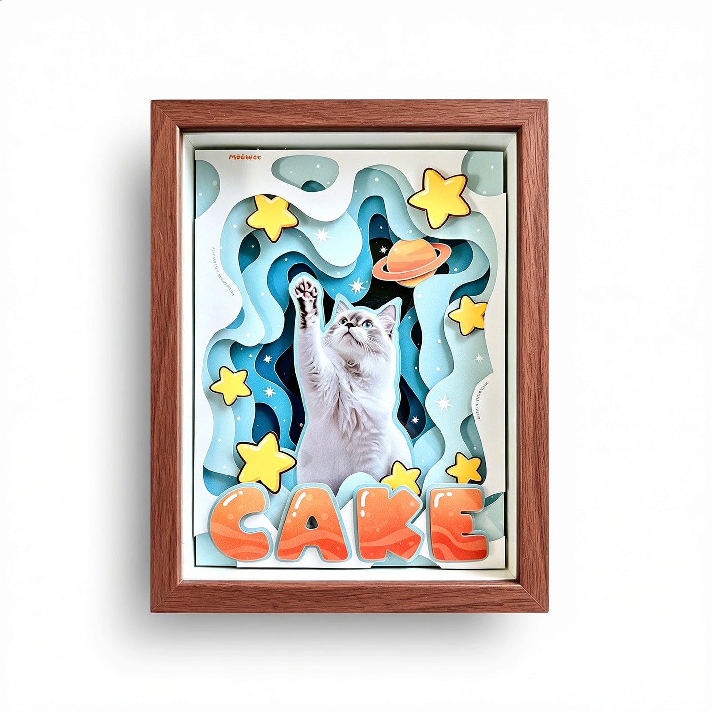 Custom 3D Pet Portrait Shadow Box | Handcrafted Paper Art Gift custom pet portrait - MooWeeStudio