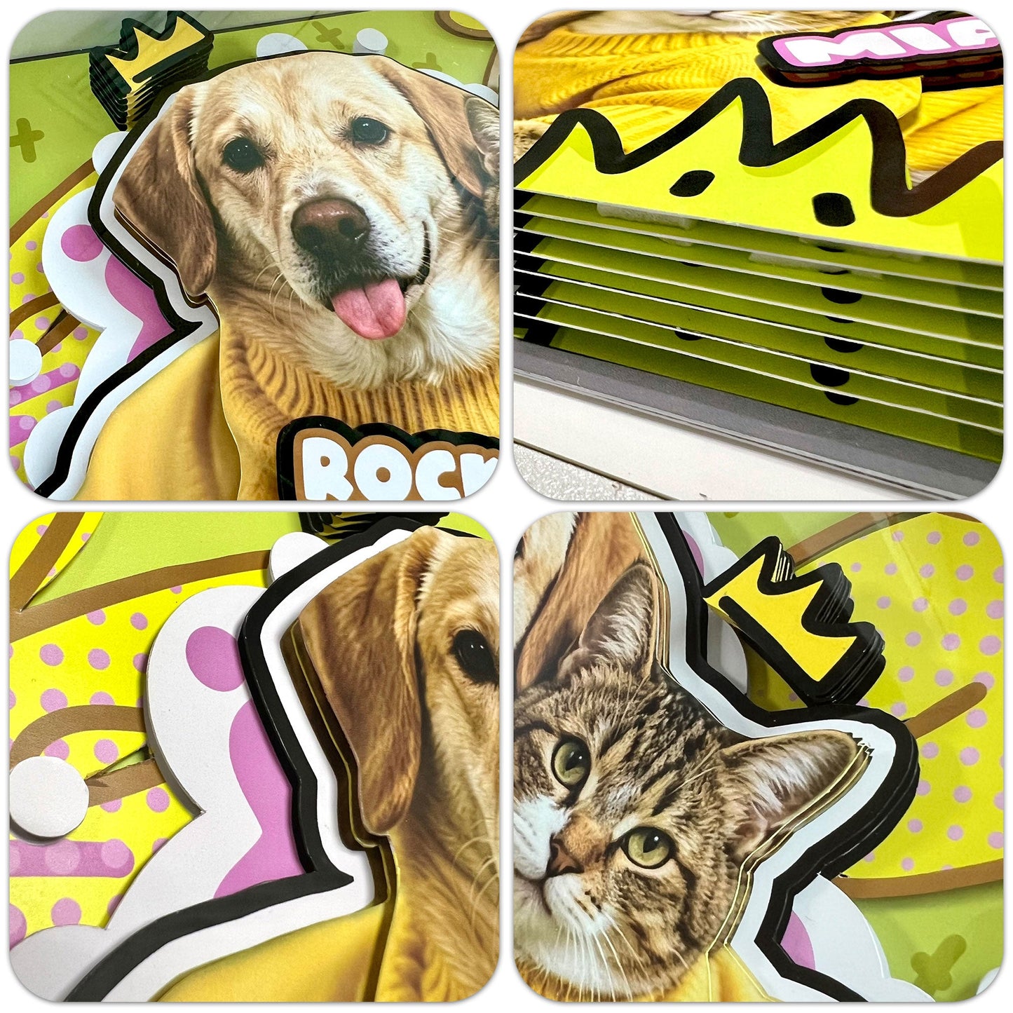 Custom 3D Pet Portrait Shadow Box | Personalized Dog & Cat Gift custom pet portrait - MooWeeStudio
