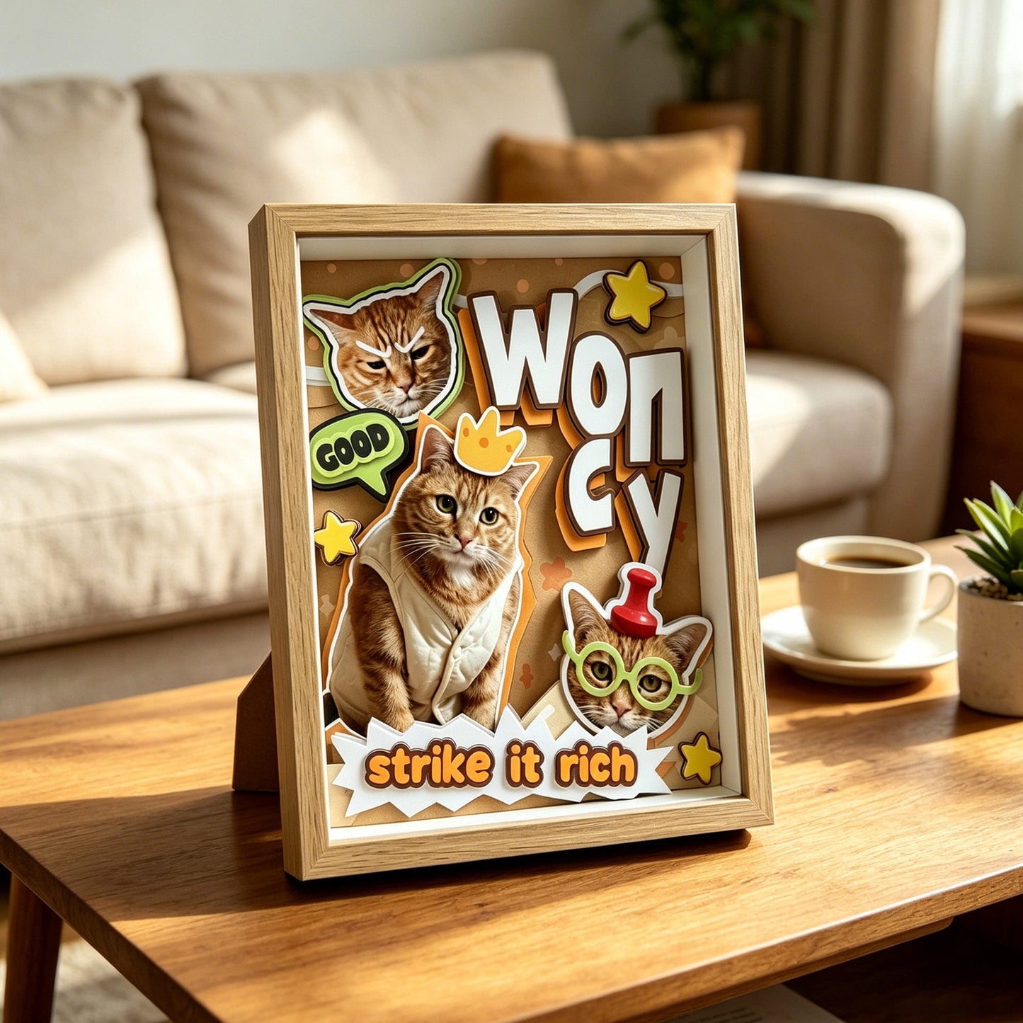 Custom 3D Ragdoll Cat Portrait Shadow Box — Personalized Pet Gift custom pet portrait - MooWeeStudio