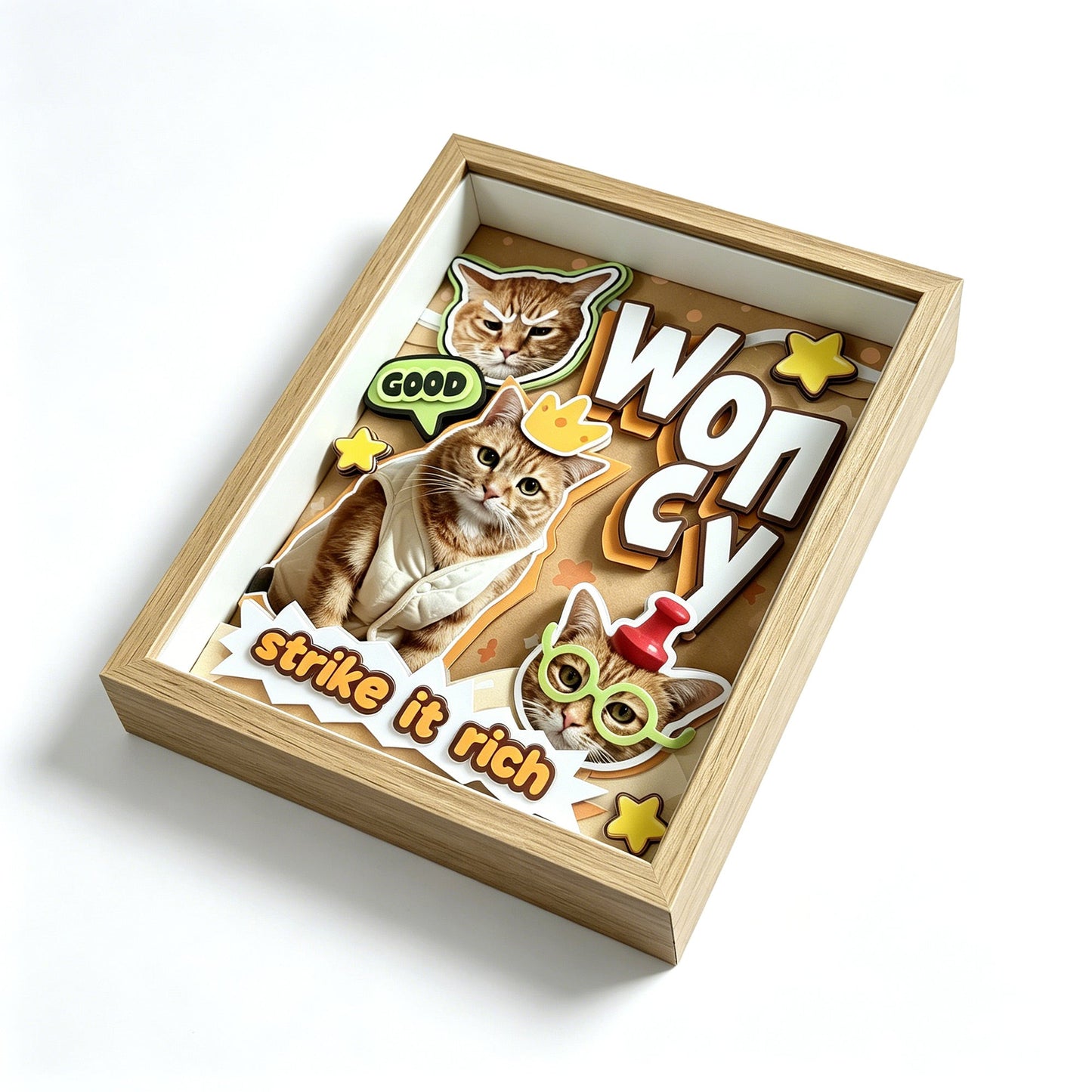 Custom 3D Ragdoll Cat Portrait Shadow Box — Personalized Pet Gift custom pet portrait - MooWeeStudio