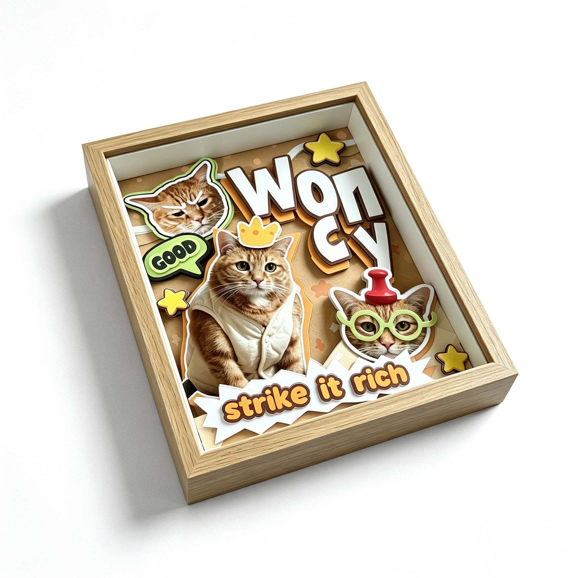 Custom 3D Ragdoll Cat Portrait Shadow Box — Personalized Pet Gift custom pet portrait - MooWeeStudio