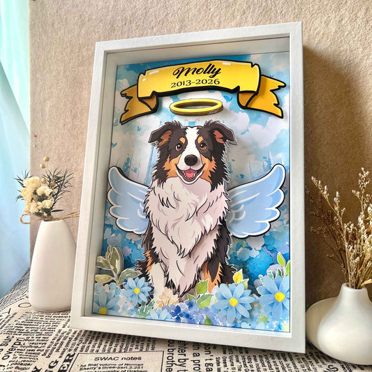Custom Pet Memorial Shadow Box – Hand-Drawn Portrait custom pet portrait - MooWeeStudio